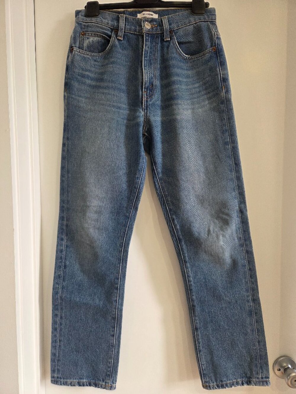 RE/DONE high waist button fly jeans- 90's straight-  NO STRETCH